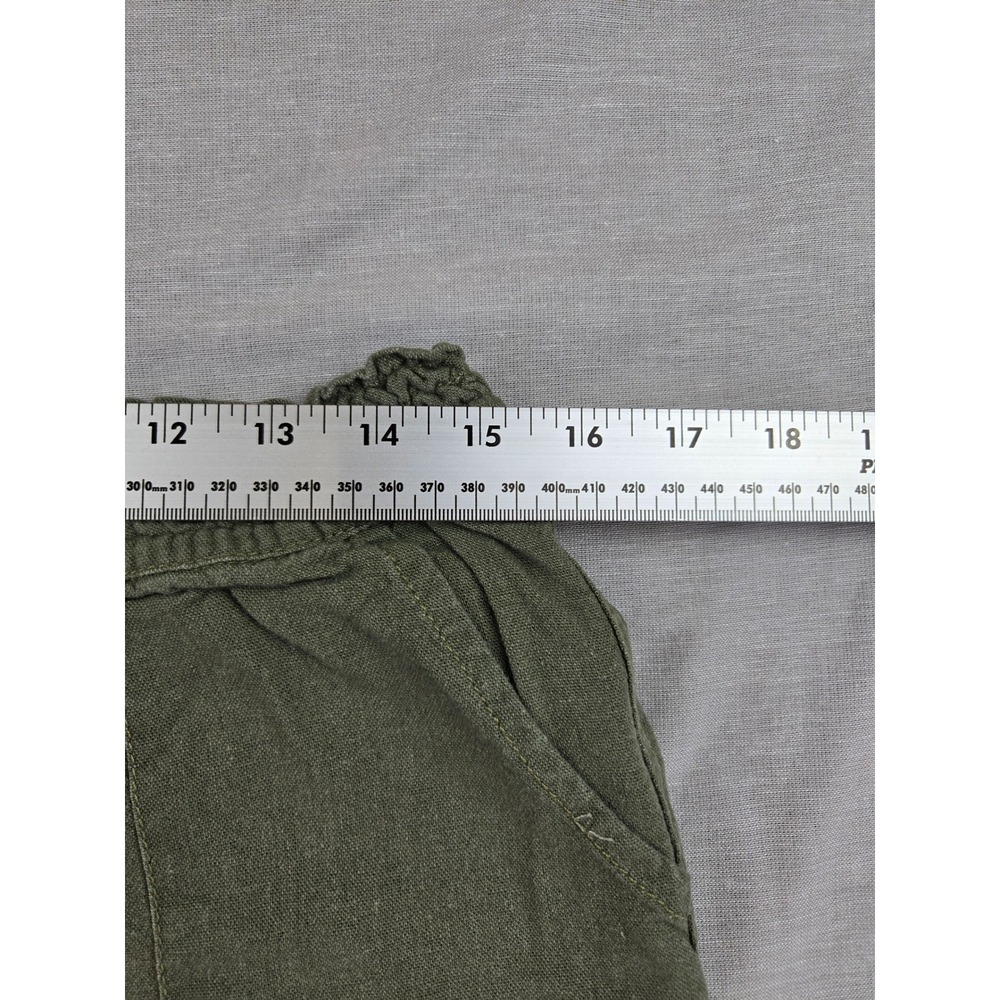 Cali 1850 Womens Medium Olive Green Linen Blend Wide Leg Drawstring Pants 2108 - Picture 5 of 11